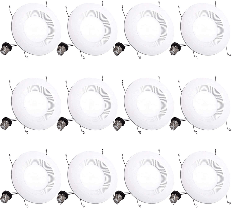Bbounder Lighting 12 Pack 5/6 Inch LED Recessed Downlight, Baffle Trim, Dimmable, 12.5W=100W, 5000K Daylight, 950 LM, Damp Rated, Simple Retrofit Installation - UL No Flicker Home & Garden > Lighting > Flood & Spot Lights BBOUNDER 3000k Warm White 6 Inch 