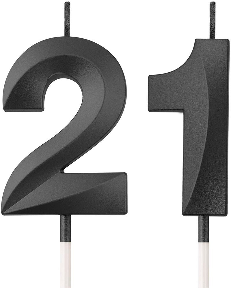 BBTO 21st Birthday Candles Cake Numeral Candles Happy Birthday Cake Topper Decoration for Birthday Party Wedding Anniversary Celebration Supplies (Rose Gold) Home & Garden > Decor > Home Fragrances > Candles BBTO Black  