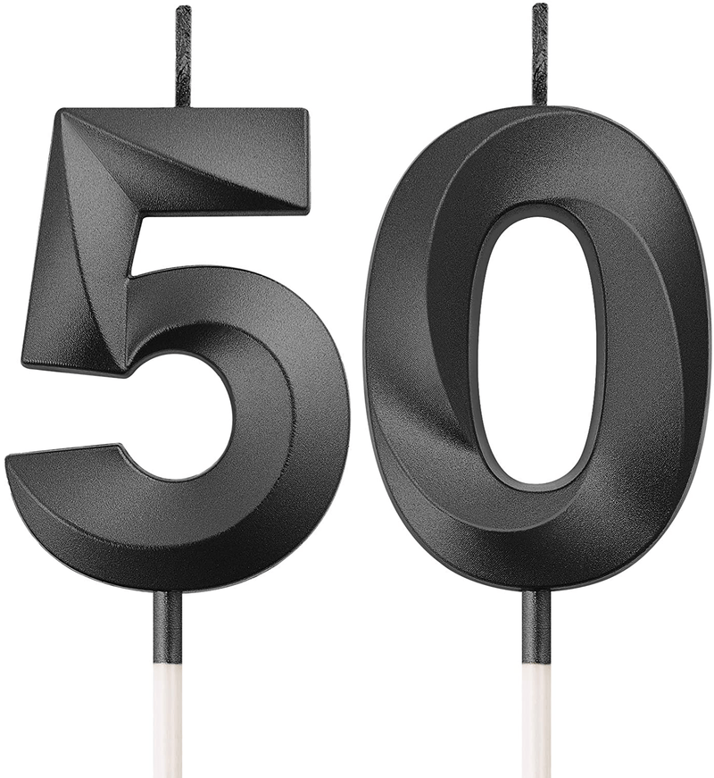 BBTO 50th Birthday Candles Cake Numeral Candles Happy Birthday Cake Topper Decoration for Birthday Party Wedding Anniversary Celebration Supplies (Rose Gold) Home & Garden > Decor > Home Fragrances > Candles BBTO Black  