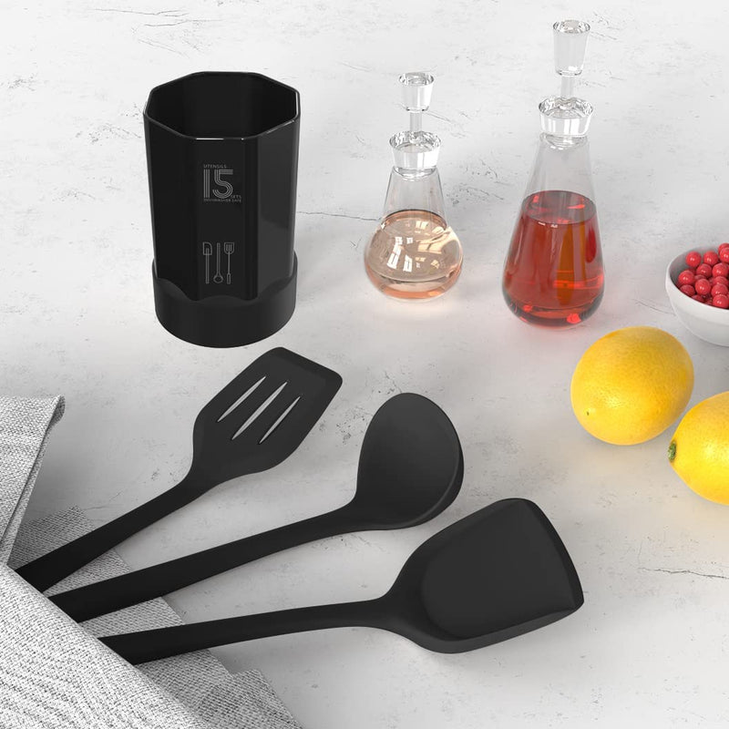 Silicone Cooking Utensils Set - 446°F Heat Resistant Kitchen Utensils,Turner Tongs,Spatula,Spoon,Brush,Whisk,Kitchen Utensil Gadgets Tools Set for Nonstick Cookware,Dishwasher Safe (BPA Free) Home & Garden > Kitchen & Dining > Kitchen Tools & Utensils KitcookJamoon   