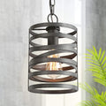 LNC Pendant Lighting, Rustic Ceiling Rust Cage Ceiling Lamp for Kitchen Island Home & Garden > Lighting > Lighting Fixtures LNC A03302  