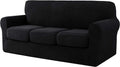 Ouka Slipcover with 3-Piece Separate Cushion Cover, High Stretch Couch Cover, Soft Protector for Sofa with Separate Cushions(Large,Ivory White) Home & Garden > Decor > Chair & Sofa Cushions Ouka Black Large 
