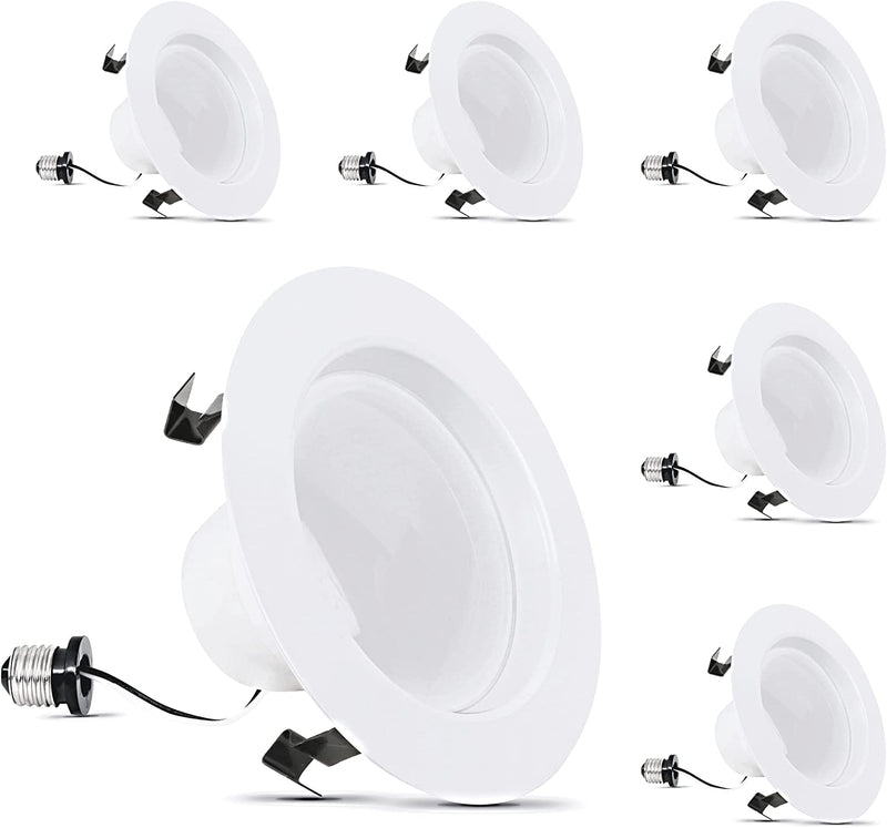 Feit Electric 4 Inch LED Recessed Lighting Retrofit Downlights, High Output, 5000K Daylight, 6 Pack, LEDR4HO/950CA/6