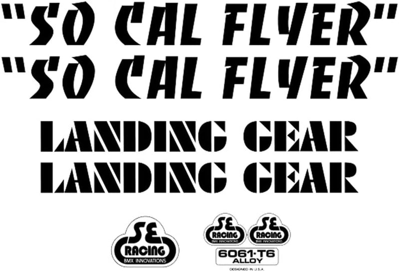 SE Bikes so Cal Flyer Decal Set Sporting Goods > Outdoor Recreation > Cycling > Bicycles SE Racing BLACK  