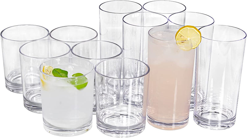 REALWAY 17-Ounce Shatterproof Plastic Water Tumbler, Clear Unbreakable Drinking Glasses, Dishwasher-Safe and BPA Free Set of 6 Home & Garden > Kitchen & Dining > Tableware > Drinkware RÉΑLWÁY 12oz&17oz 12pack  