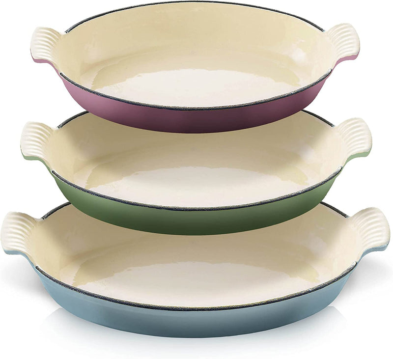 Klee Enameled Cast Iron Pan | Lasagna Pan, Large Roasting Pan, Tundra Collection, Casserole Dishes for the Oven | Oval Casserole Dish Set of 3 Home & Garden > Kitchen & Dining > Cookware & Bakeware Klee   