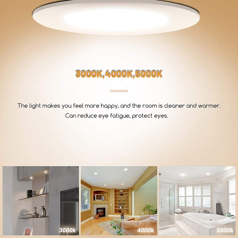 Recessed Lighting 4 Inch 4 Pack LED Recessed Ceiling Light with Junction Box, 3000K 4000K 5000K Selectable,9W 75W Eqv,5%-100% Dimmable Can-Killer Downlight Home & Garden > Lighting > Flood & Spot Lights SIMEEGO   