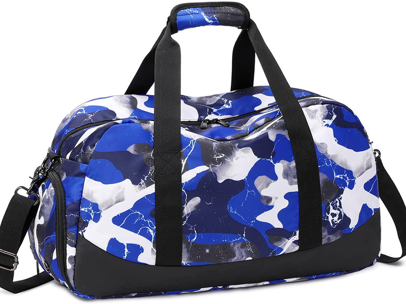 Sports Gym Bag, JIANYA Weekender Overnight Travel Duffle Bag with Wet Pocket & Shoe Compartment for Women Teen Girls Home & Garden > Household Supplies > Storage & Organization JIANYA Camo Blue  
