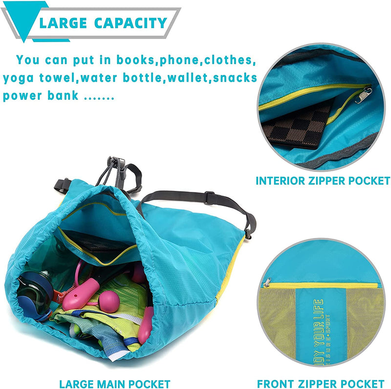 Mairle Light Weight Yoga Gym Sack Drawstring Bag Sports Backpack Outdoor Daypack for Men & Women