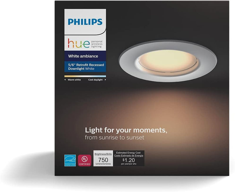 Philips Hue White Ambiance Dimmable LED Smart Retrofit Recessed Downlight (5-Inch/6-Inch Compatible with Alexa Apple Homekit and Google Assistant) Home & Garden > Lighting > Flood & Spot Lights CQMTO   