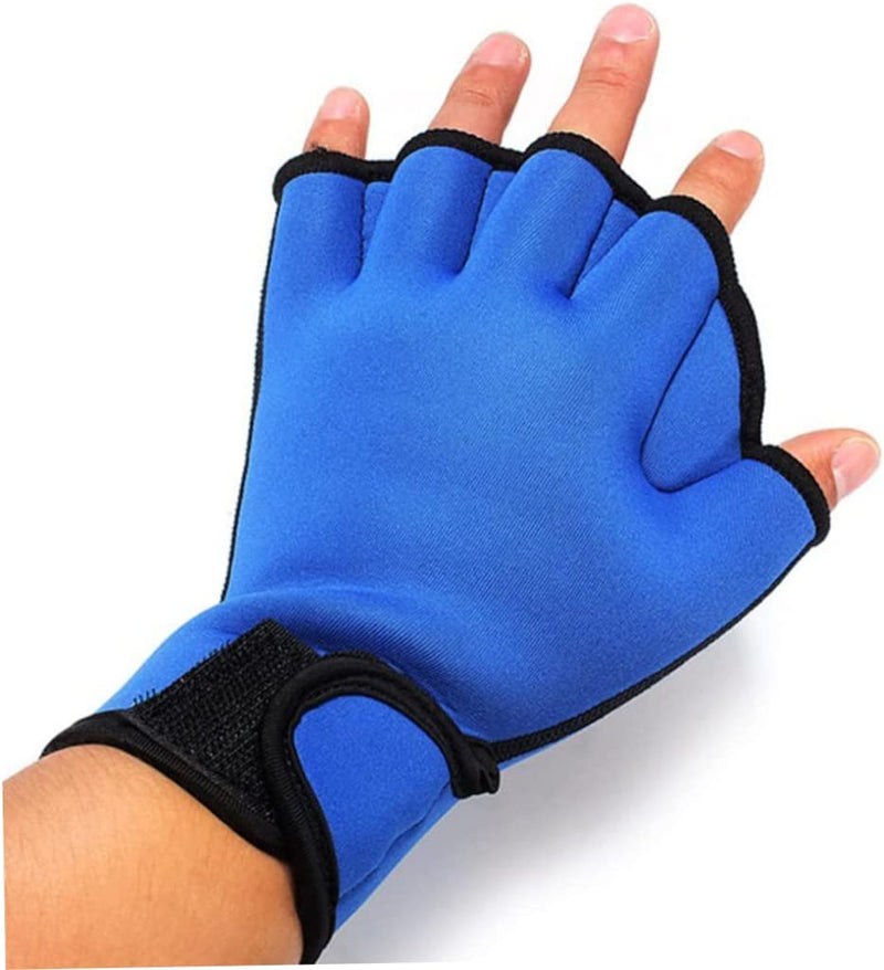 Aquatic Gloves Training Swim Gloves Water Resistance Aqua Gloves Swimming Hand Paddles Fingerless Webbed Water Skiing Gloves - Blue 1 Pair. Sporting Goods > Outdoor Recreation > Boating & Water Sports > Swimming > Swim Gloves Beito   
