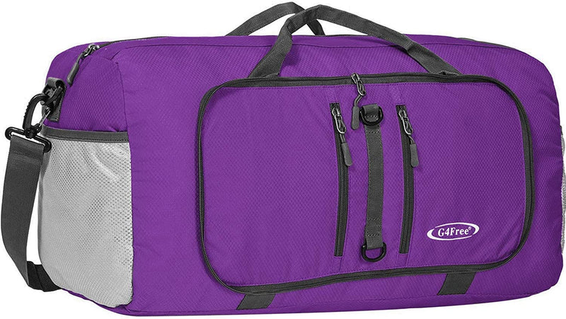 G4Free 22" Foldable Sports Bag 40L Water Resistant Carry on Tote Bag Overnight Weekender Bag Lightweight Home & Garden > Household Supplies > Storage & Organization G4Free Purple  