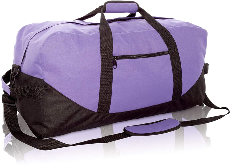 DALIX 25" Big Adventure Large Gym Sports Duffle Bag (Black Grey Navy Blue Red Camo) Home & Garden > Household Supplies > Storage & Organization DALIX Purple  