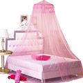Bcbyou Pink Princess Bed Canopy Netting Mosquito Net round Lace Dome for Twin Full and Queen Size Beds Crib with Jumbo Swag Hook Sporting Goods > Outdoor Recreation > Camping & Hiking > Mosquito Nets & Insect Screens BCBYou Pink  
