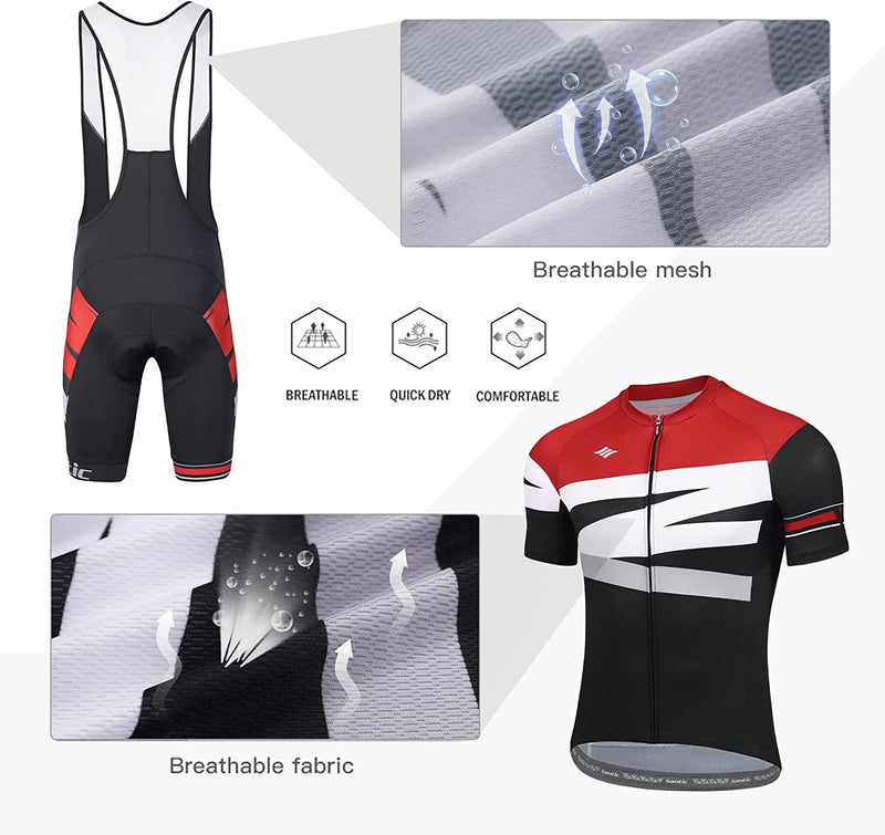 Santic Men'S Cycling Jersey Set Bib Shorts 4D Padded Short Sleeve Outfits Set Quick-Dry Sporting Goods > Outdoor Recreation > Cycling > Cycling Apparel & Accessories SANTIC(QUANZHOU) SPORTS CO.,LTD.   