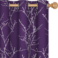 Deconovo Thermal Blackout Curtains for Bedroom and Living Room, 84 Inches Long, Light Blocking Drapes, 2 Panels with Tree Branches Design - 52W X 84L Inch, Beige, Set of 2 Panels Home & Garden > Decor > Window Treatments > Curtains & Drapes Deconovo Dull Purple 42W x 63L Inch 