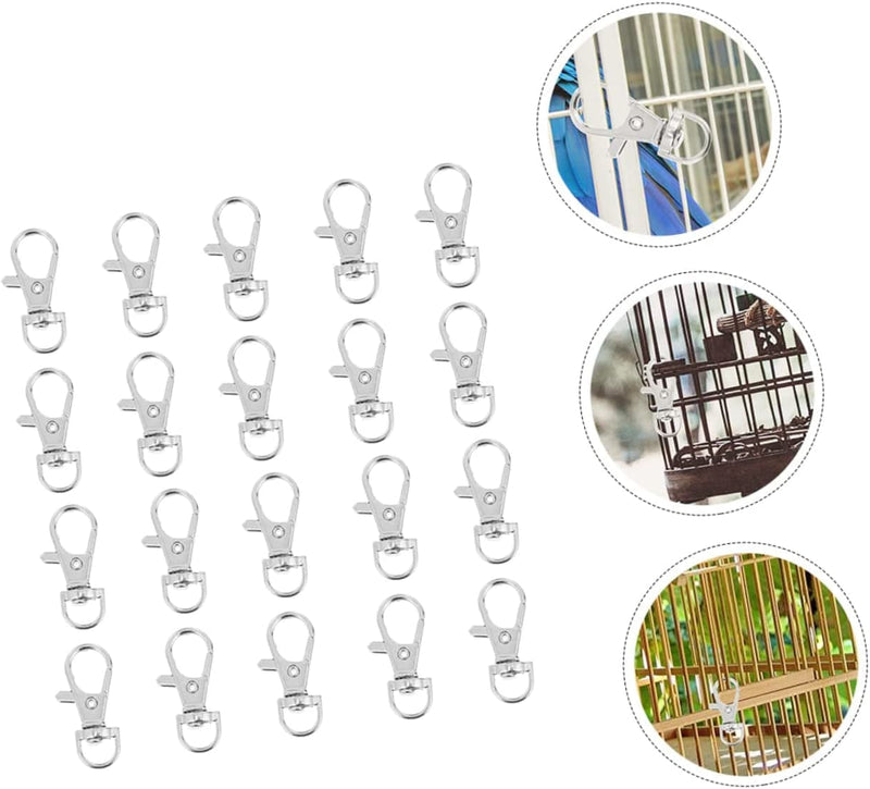 BCOATH 40Pcs Wear-Resistant Accessory Birds Claw Buckle Hook Small Pet Purse Cage Snap Keychain Clasps Locks Convenient for Crafting Bird Metal Clip Escape Card Swivel Replaceable Clasp Animals & Pet Supplies > Pet Supplies > Bird Supplies > Bird Cages & Stands BCOATH   