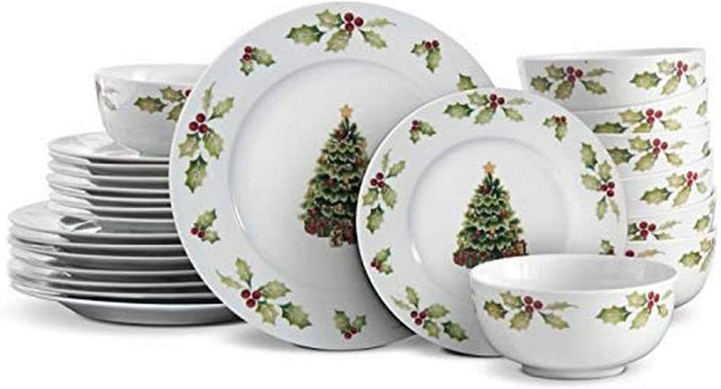 Pfaltzgraff Christmas Day Dinnerware Set, Service for 8, White Home & Garden > Kitchen & Dining > Tableware > Dinnerware Pfaltzgraff   
