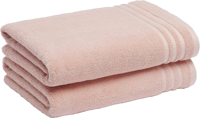 Cotton Bath Towels, Made with 30% Recycled Cotton Content - 2-Pack, White Home & Garden > Linens & Bedding > Towels KOL DEALS Pink Bath Towels 
