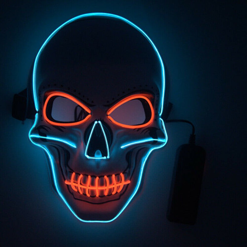 Stardget LED Scary Skull Halloween Mask Costume Cosplay EL Wire Light up Halloween Party Apparel & Accessories > Costumes & Accessories > Masks Stardget Orange ice blue  