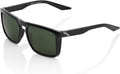 100% Renshaw Square Style Sunglasses Durable Lightweight Active Performance Eyewear Rubber Temple Grip Side Glare Shield Sporting Goods > Outdoor Recreation > Cycling > Cycling Apparel & Accessories 100% Gloss Black - Grey Green Lens Grey Green 