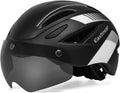 EASTINEAR Adults Bike Helmet Magnetic Goggle Cycling Helmet with USB Rechargeable Taillight for Men Women Mountain & Road Bicycle Helmet Magnetic Shield Sporting Goods > Outdoor Recreation > Cycling > Cycling Apparel & Accessories > Bicycle Helmets EASTINEAR Black White  
