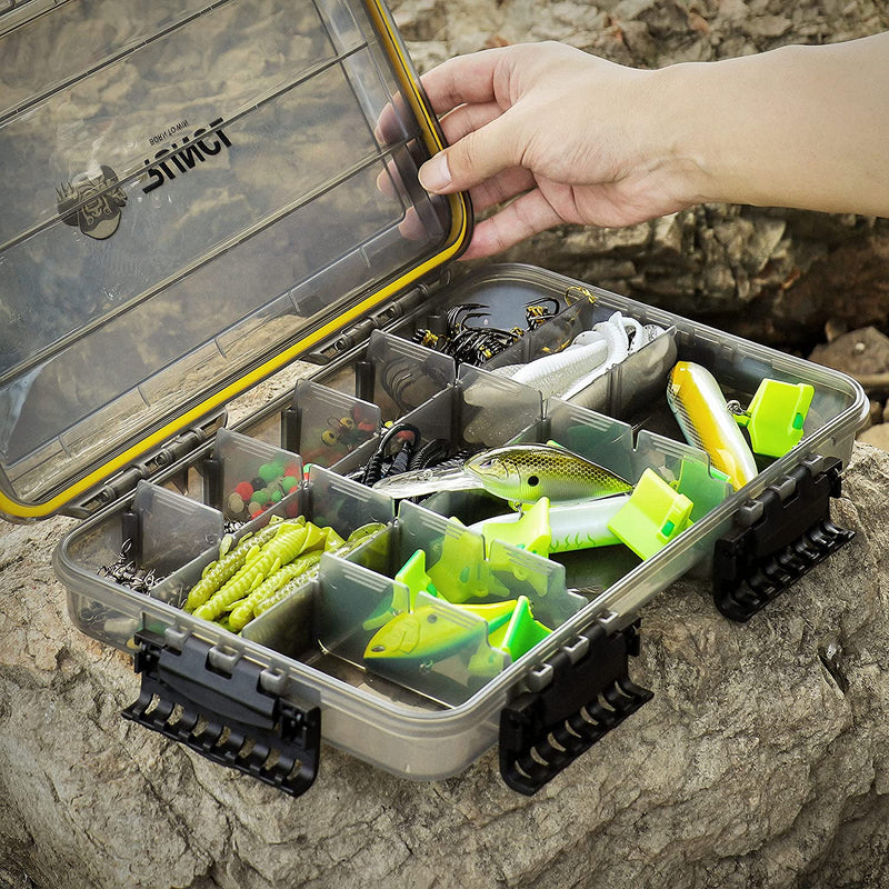 RUNCL Fishing Tackle Box, Waterproof Floating Airtight Stowaway, 3600/3700 Tray with Adjustable Dividers, Sun Protection, Thicker Frame, Fishing Storage Lure Box for Freshwater Saltwater, 2PCS Sporting Goods > Outdoor Recreation > Fishing > Fishing Tackle RUNCL   