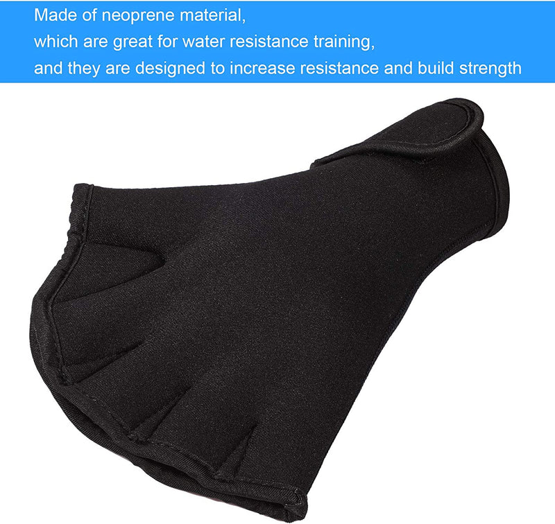 2 Pairs Swimming Gloves Aqua Fit Swim Training Gloves Neoprene Gloves Webbed Fitness Water Resistance Training Gloves for Swimming Diving with Wrist Strap Sporting Goods > Outdoor Recreation > Boating & Water Sports > Swimming > Swim Gloves Sumind   