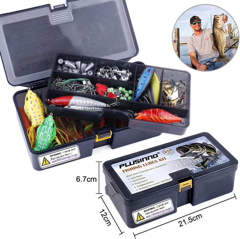 PLUSINNO 201Pcs Fishing Accessories Kit, Fishing Tackle Box with Tackle Included, Fishing Hooks, Fishing Weights, round Split Shot，Fishing Gear for Bass, Trout, Catfish Sporting Goods > Outdoor Recreation > Fishing > Fishing Tackle > Fishing Baits & Lures PLUSINNO   