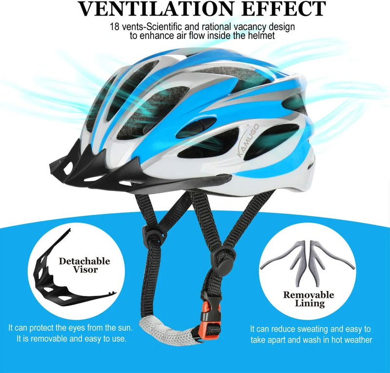 KAMUGO Adult Bike Bicycle Helmets for Women Men, Safety Breathable Lightweight Cycling Helmet with Detachable Visor for Multi-Sports Sporting Goods > Outdoor Recreation > Cycling > Cycling Apparel & Accessories > Bicycle Helmets KAMUGO   