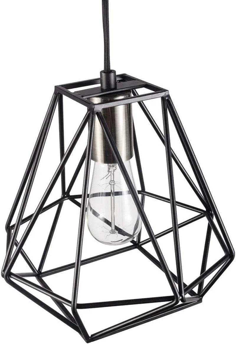 Globe Electric 60846 1-Light Plug-In or Hardwire Pendant Lighting, Dark Bronze, Antique Brass Accent Socket, Cage Shade, 15-Foot Black Fabric Cord, In-Line On/Off Switch, Pendant Lights Kitchen Island Home & Garden > Lighting > Lighting Fixtures Globe Electric   
