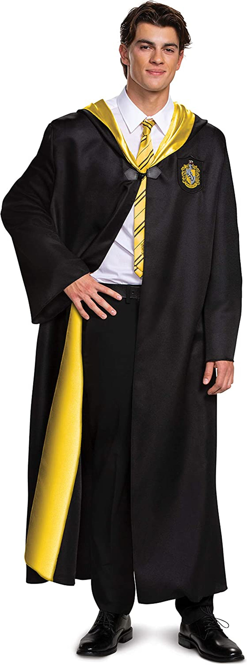 Harry Potter Robe, Deluxe Wizarding World Hogwarts House Themed Robes for Adults, Movie Quality Dress up Costume Accessory  Disguise Hufflepuff Teen Xl (14-16) 