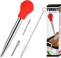 Stainless Steel Turkey Baster with Cleaning Brush - Food Grade Syringe Baster for Cooking & Basting with 2 Marinade Injector Needles - Ideal for Butter Dripping, Roasting Juices for Poultry (Black) Home & Garden > Kitchen & Dining > Kitchen Tools & Utensils KAYCROWN Mystic Red  