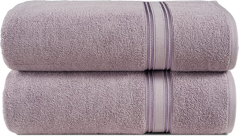 Luxurious 16 Piece 600 GSM 100% Combed Cotton Bath Towels Sets for Bathroom, Premium Quality Bathroom Towel Sets, Absorbent,Towels Large Bathroom (4 Bath Towels, 4 Hand Towels, 8 Wash Cloths) - Black Home & Garden > Linens & Bedding > Towels Chateau Home Collection Lilac Set of 2 Bath Sheets 