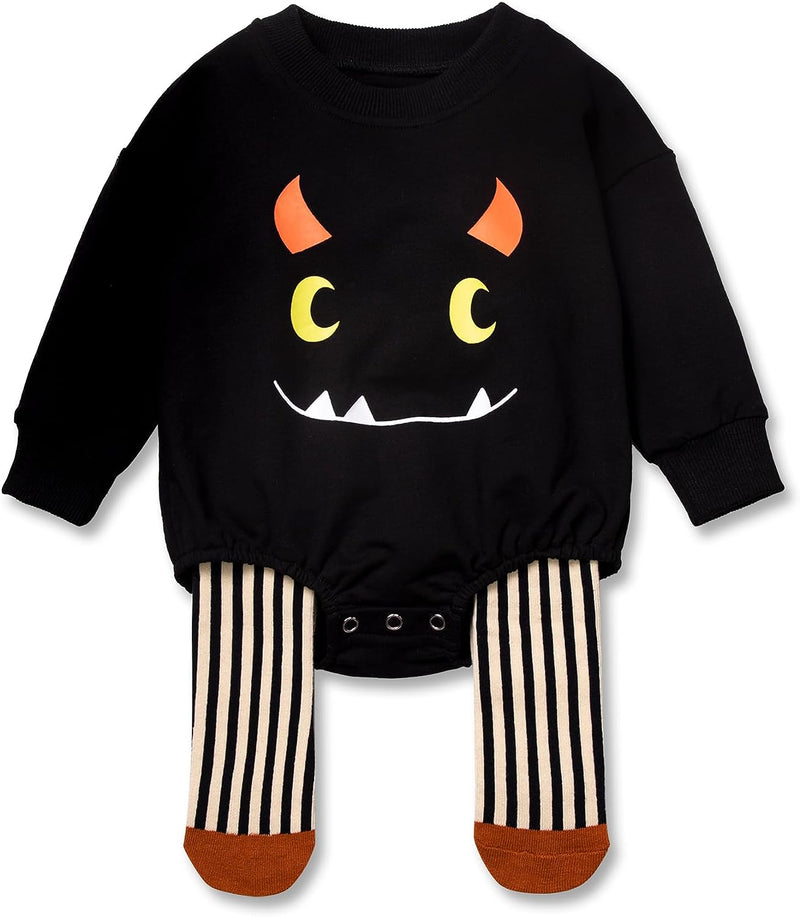 Abbence Baby My First Halloween Girls Boys Outfit Newborn Infant Long Sleeve Sweatshirt Halloween Costumes Fall Clothes  Abbence Black 0-3 Months 