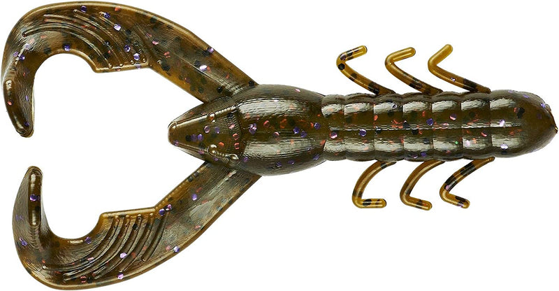 YUM Chrsitie Craw Soft Plastic Bait Fishing Lure - Great for Flipping and Pitching and as a Jig Trailer, 3.5 Inch Length, 8 per Pack Sporting Goods > Outdoor Recreation > Fishing > Fishing Tackle > Fishing Baits & Lures Pradco Outdoor Brands Green Pumpkin/Purple Flake  