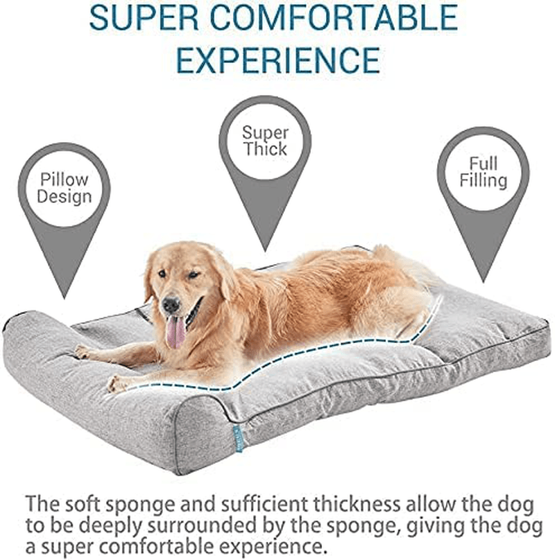 BDEUS 50 X 36 X 6.5In Orthopedic Dog Beds for Large Dogs Clearance Super Thick & Comfortable Pet Bed with Pillow, Washable Cover and Anti-Slip Bottom Animals & Pet Supplies > Pet Supplies > Dog Supplies > Dog Beds BDEUS   