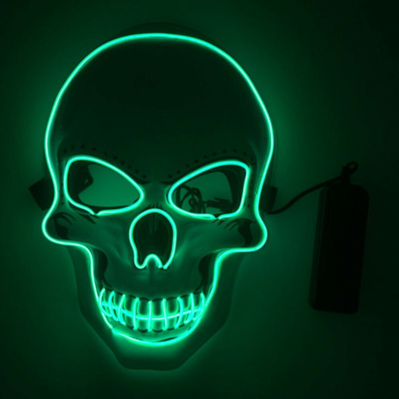 Tagital LED Scary Skull Halloween Mask Costume Cosplay EL Wire Light up Halloween Party Apparel & Accessories > Costumes & Accessories > Masks Tagital Green  