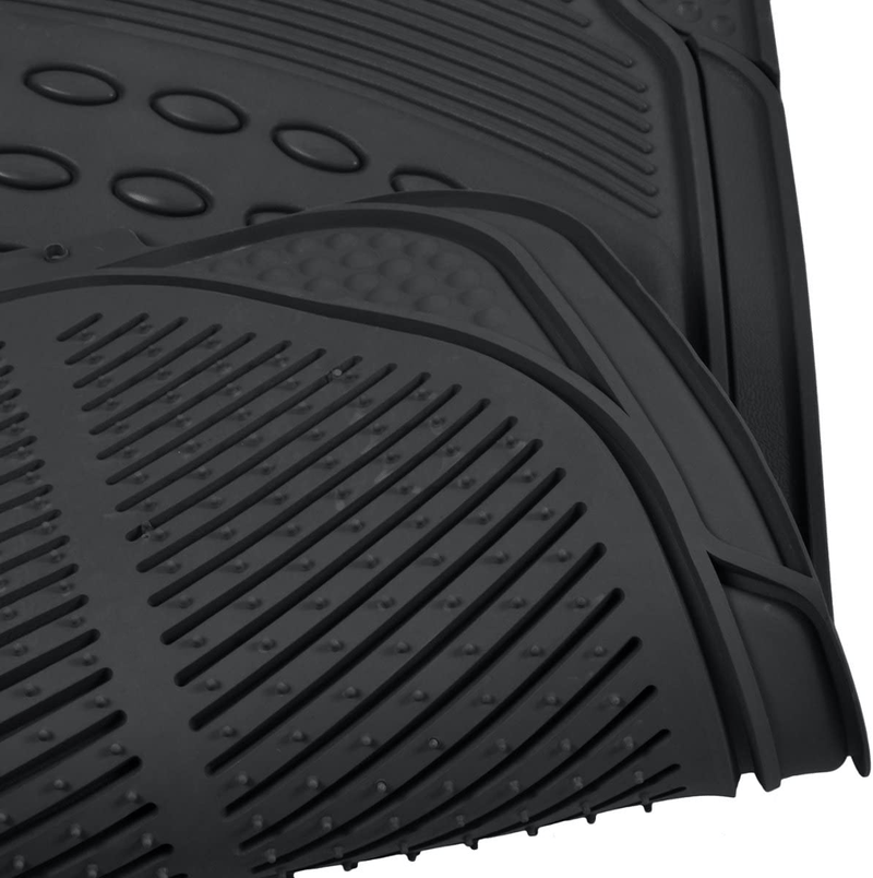 BDK All Weather Rubber Floor Mats for Car SUV & Truck - 4 Pieces Set (Front & Rear), Trimmable, Heavy Duty Protection (Black) (MT-654-BK_aces) Vehicles & Parts > Vehicle Parts & Accessories > Motor Vehicle Parts > Motor Vehicle Seating BDK   