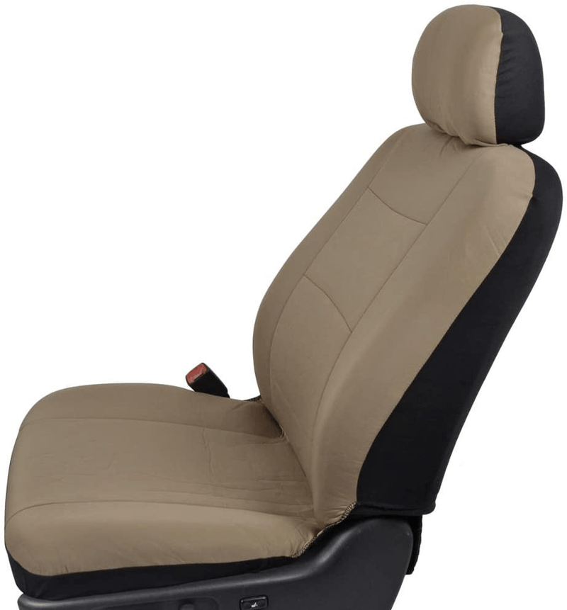 BDK PolyPro Car Seat Covers Full Set in Solid Beige – Front and Rear Split Bench Protection, Easy to Install, Universal Fit for Auto Truck Van SUV Vehicles & Parts > Vehicle Parts & Accessories > Motor Vehicle Parts > Motor Vehicle Seating BDK   