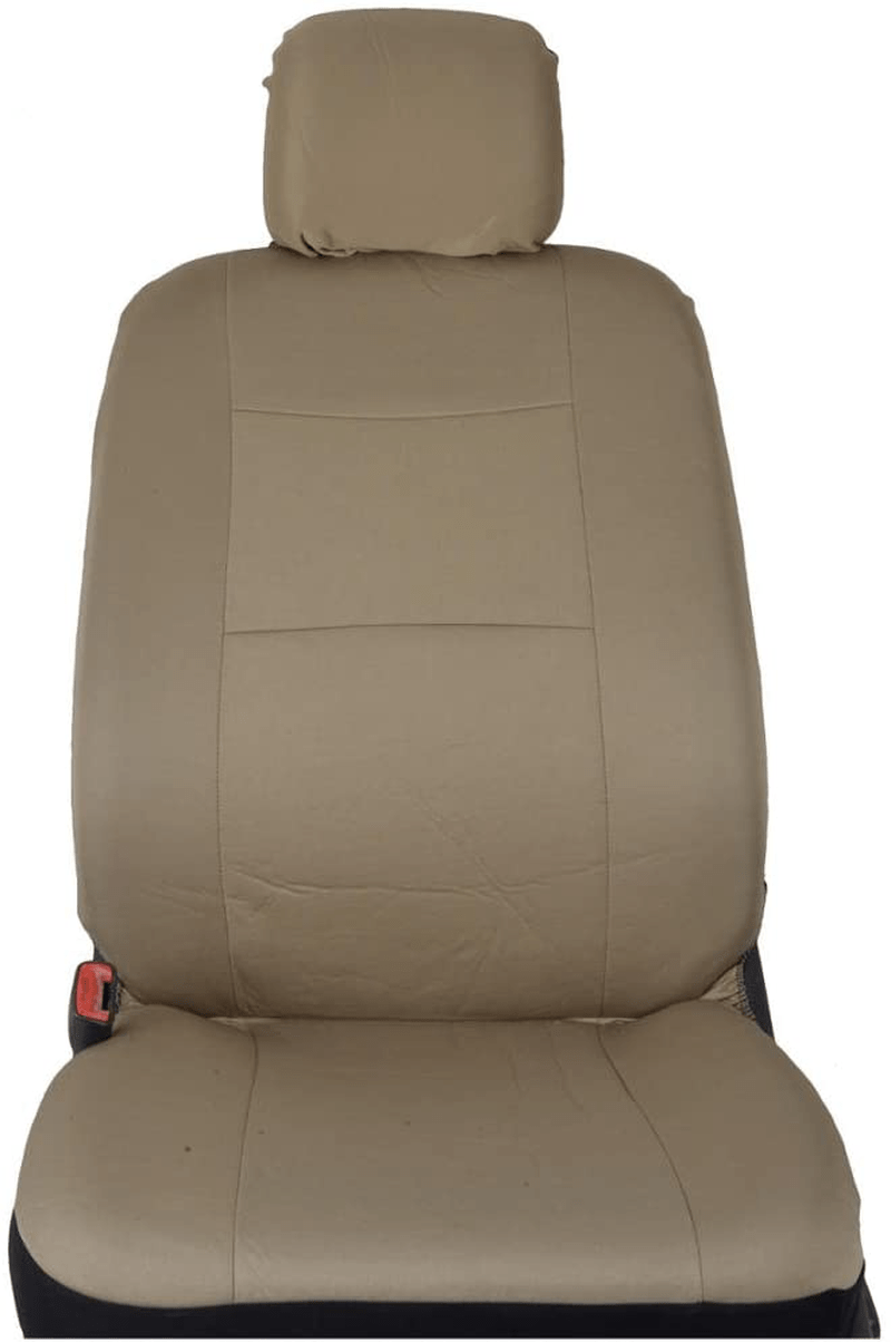 BDK PolyPro Car Seat Covers Full Set in Solid Beige – Front and Rear Split Bench Protection, Easy to Install, Universal Fit for Auto Truck Van SUV Vehicles & Parts > Vehicle Parts & Accessories > Motor Vehicle Parts > Motor Vehicle Seating BDK   