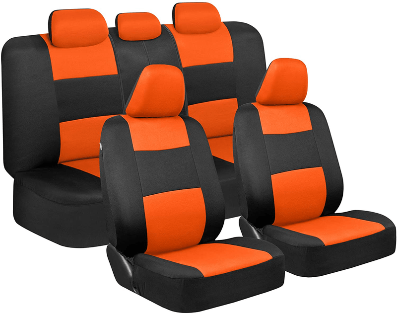 BDK PolyPro Car Seat Covers Full Set in Solid Beige – Front and Rear Split Bench Protection, Easy to Install, Universal Fit for Auto Truck Van SUV Vehicles & Parts > Vehicle Parts & Accessories > Motor Vehicle Parts > Motor Vehicle Seating BDK Orange  