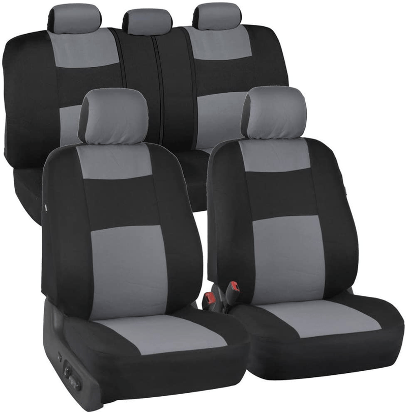 BDK PolyPro Car Seat Covers Full Set in Solid Beige – Front and Rear Split Bench Protection, Easy to Install, Universal Fit for Auto Truck Van SUV Vehicles & Parts > Vehicle Parts & Accessories > Motor Vehicle Parts > Motor Vehicle Seating BDK Gray  