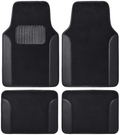 BDK Red Carpet Car Floor Mats – Two-Tone Faux Leather Automotive Floor Mats, Included Anti-Slip Features and Built-in Heel Pad, Stylish Floor Mats for Cars Truck Van SUV