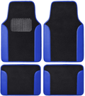 BDK Red Carpet Car Floor Mats – Two-Tone Faux Leather Automotive Floor Mats, Included Anti-Slip Features and Built-in Heel Pad, Stylish Floor Mats for Cars Truck Van SUV Vehicles & Parts > Vehicle Parts & Accessories > Motor Vehicle Parts > Motor Vehicle Seating BDK Blue  