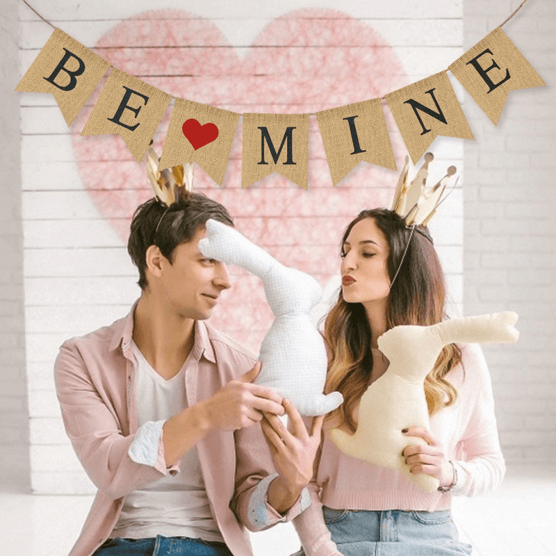 BE Mine Burlap Banner | Valentine'S Day Decorations | Valentine'S Day Banner | Be Mine Bunting Garland | Valentines Photo Props | Valentines Decor Arts & Entertainment > Party & Celebration > Party Supplies Partyprops   