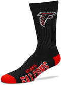 FBF - NFL Deuce Adult Team Logo Crew Dress Socks Footwear for Men and Women Game Day Apparel Sporting Goods > Outdoor Recreation > Winter Sports & Activities FBF Atlanta Falcons Large 