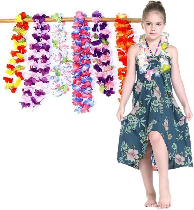 Dazzling Toys Ruffle Hawaiian Flower Leis - Silk 24 Pack - 2 Dozen Assorted Flower Necklace Luau Party Supplies for Holiday Events Arts & Entertainment > Party & Celebration > Party Supplies Dazzling Toys   