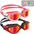 Kids Swim Goggles, OMID 2 Packs Comfortable Polarized Swimming Goggles Age 6-14 Sporting Goods > Outdoor Recreation > Boating & Water Sports > Swimming > Swim Goggles & Masks OMID Polarized Pink Red + Polarized Black Red  
