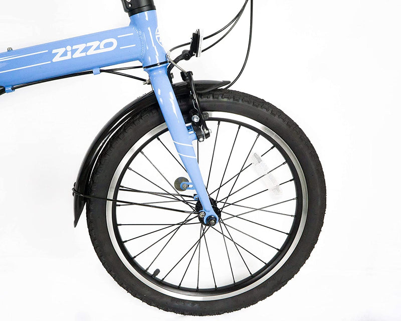 Zizzo via 20” Folding Bike-Lightweight Aluminum Frame Genuine Shimano 7-Speed 26Lb